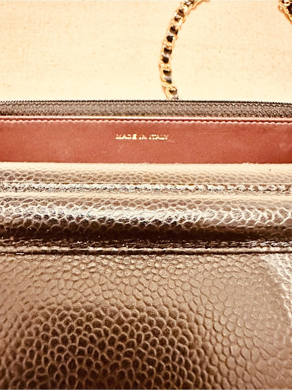 CHANEL | WOC | CHANEL Black Quilted Leather Chain Wallet with Gold Hardware
